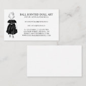 Black Fahion Doll Collector Fabric Visitenkarte (Vorne/Hinten)