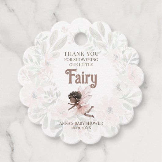 Black Fairy Baby Dusche Vielen Dank Geschenkanhänger (Vorderseite)