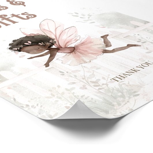 Black Fairy Baby Showbücher für Baby Table Sign Poster (Ecke)