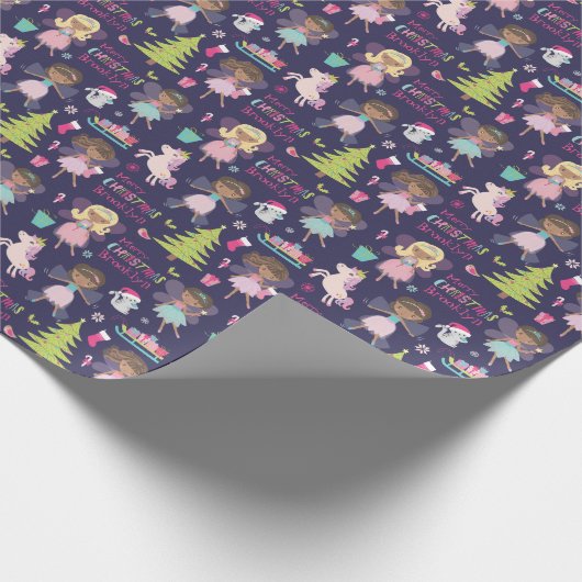 Black Fairy Christmas Personalisiert Geschenkpapier (Ecke)