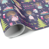 Black Fairy Christmas Personalisiert Geschenkpapier (Rolleneckpunkt)