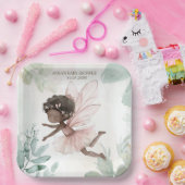 Black Fairy Girl Baby Dusche Pappteller (Party)