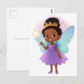 Black Fairy Girl Postkarte (Vorne/Hinten)