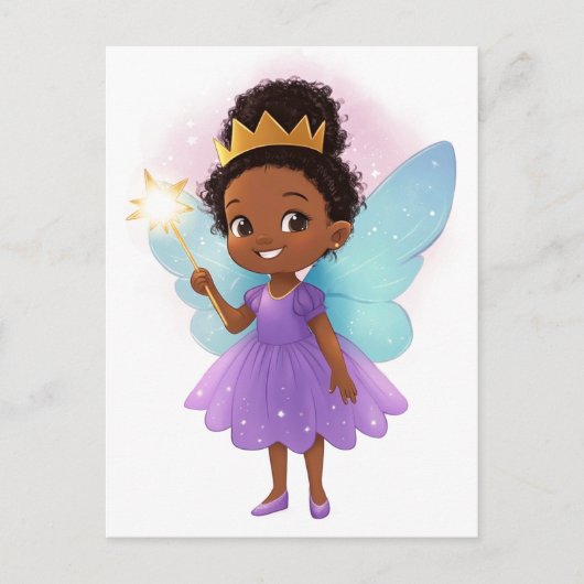 Black Fairy Girl Postkarte (Vorderseite)