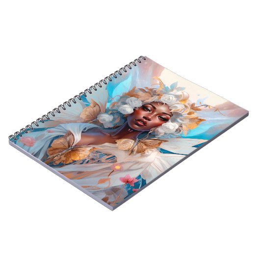 Black Fairy Queen Fantasy Art Notizblock (Linke Seite)