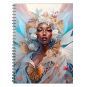 Black Fairy Queen Fantasy Art Notizblock (Vorderseite)