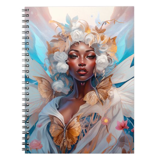 Black Fairy Queen Fantasy Art Notizblock (Vorderseite)