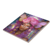 Black Fairy Queen Pink Lila Fantasy Art Fliese (Seite)