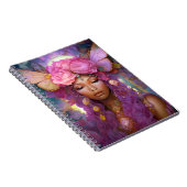 Black Fairy Queen Pink Lila Fantasy Art Notizblock (Rechte Seite)