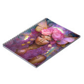 Black Fairy Queen Pink Lila Fantasy Art Notizblock (Linke Seite)