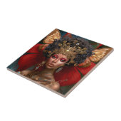 Black Fairy Queen Red Gold Faiasy Fantasy Art Fliese (Seite)