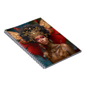 Black Fairy Queen Red Gold Faiasy Fantasy Art Notizblock (Rechte Seite)