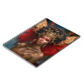 Black Fairy Queen Red Gold Faiasy Fantasy Art Notizblock (Linke Seite)