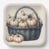 BLACK FALL BASKETS UND CREAM AUTUMN PUMPKINS PAPPTELLER (Vorderseite)