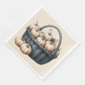 BLACK FALL BASKETS UND CREAM AUTUMN PUMPKINS SERVIETTE (Ecke)