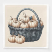 BLACK FALL BASKETS UND CREAM AUTUMN PUMPKINS SERVIETTE (Vorderseite)