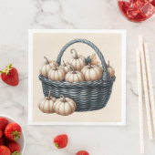 BLACK FALL BASKETS UND CREAM AUTUMN PUMPKINS SERVIETTE (Beispiel)