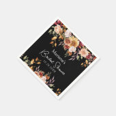 Black Fall Floral Brautparty Serviette (Ecke)