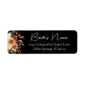 Black Fall Floral Bridal Rücksendeadresse (Vorne)