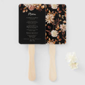 Black Fall Floral Menu Set von Fächern Fächer (Vorne und Hinten)