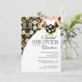 Black Fall Floral Schönes Bridge Brautparty Einladung (Stehend Vorderseite)