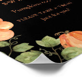 Black Fall Pumpkin Baby Dusche Babys sind süß Poster (Ecke)