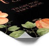 Black Fall Pumpkin Baby Dusche Geschenke und Karte Poster (Ecke)