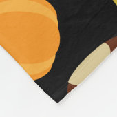 Black Fall Pumpkin Berries Kastanienmuster Fleecedecke (Ecke)