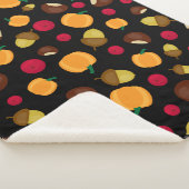 Black Fall Pumpkin Berries Kastanienmuster Sherpadecke (3/4)
