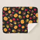 Black Fall Pumpkin Berries Kastanienmuster Sherpadecke (Vorderseite (Horizontal))