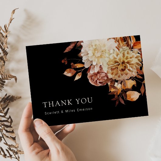 Black Fall Terracotta Dankeskarte