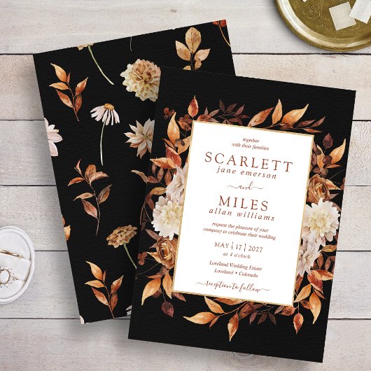 Black Fall Terracotta Einladung