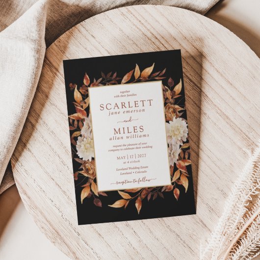 Black Fall Terracotta Einladung