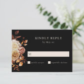 Black Fall Terracotta RSVP Karte (Stehend Vorderseite)