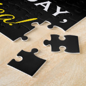Black, Falsch Gold 18th Birthday + Custom Name Puzzle (Seite)