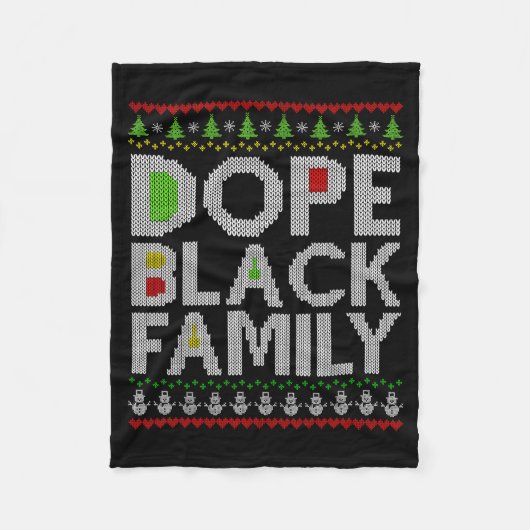 Black Family 2025 Afro Christmas Tree Santa Pj Mat Fleecedecke (Vorderseite)