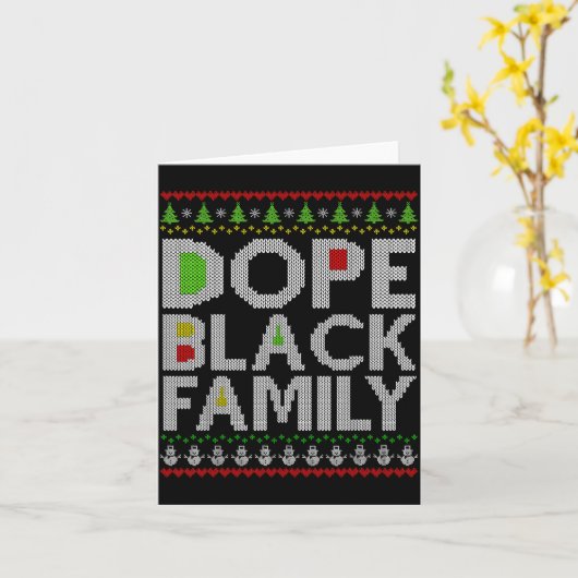 Black Family 2025 Afro Christmas Tree Santa Pj Mat Karte (Gelbe Blume)