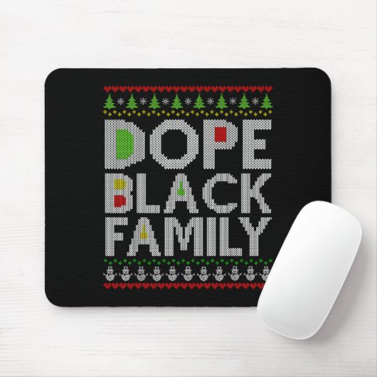 Black Family 2025 Afro Christmas Tree Santa Pj Mat Mousepad (Mit Mouse)