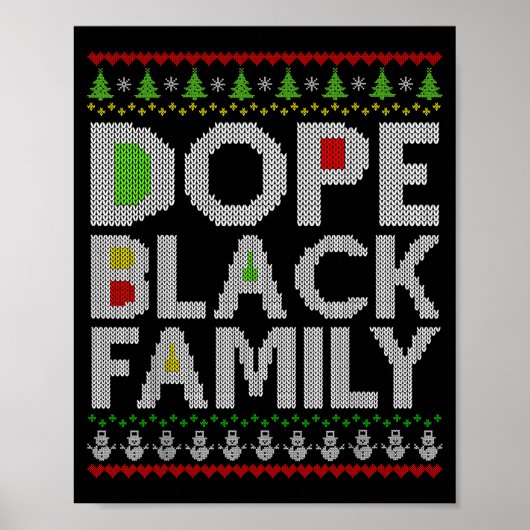 Black Family 2025 Afro Christmas Tree Santa Pj Mat Poster (Vorne)