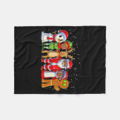 Black Family Christmas Afro African American Santa Fleecedecke (Vorderseite (Horizontal))