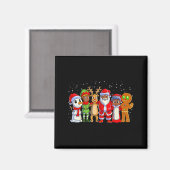 Black Family Christmas Afro African American Santa Magnet (Vorderseite/Rückseite)