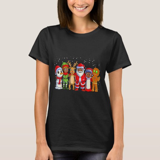 Black Family Christmas Afro African American Santa T-Shirt (Vorderseite)