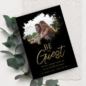 Black Fancy Brushstroke Grunge Splatter Photo Save The Date