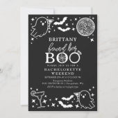 Black fand ihr Boo Halloween Bachelorette Weekend Einladung (Vorderseite)