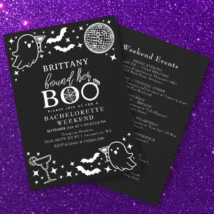 Black fand ihr Boo Halloween Bachelorette Weekend Einladung