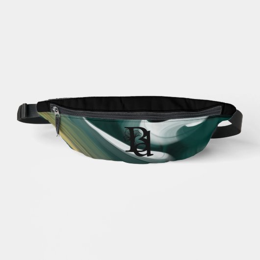 Black Fanny Pack Trend Abstrakt Art Green Bauchtasche (Vorderseite)