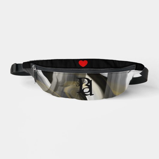 Black Fanny Pack Trend Abstrakte Kunst Bauchtasche (Vorderseite)