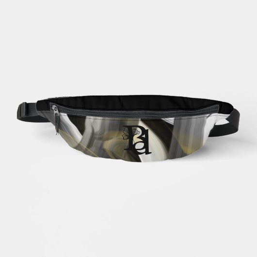 Black Fanny Pack Trend Abstrakte Kunst Bauchtasche (Vorderseite)