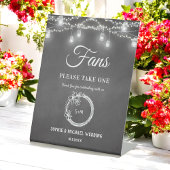 Black Fans Hochzeitsprogramm Rustikal Sockelschild