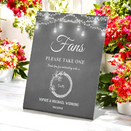 Black Fans Hochzeitsprogramm Rustikal Sockelschild